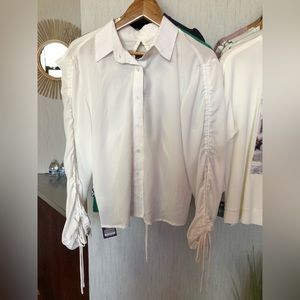 White blouse with opened back.